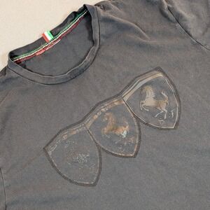 Ferrari SF Shield Logo T Shirt Men's Black Short Sleeve Crew Neck Tee‎